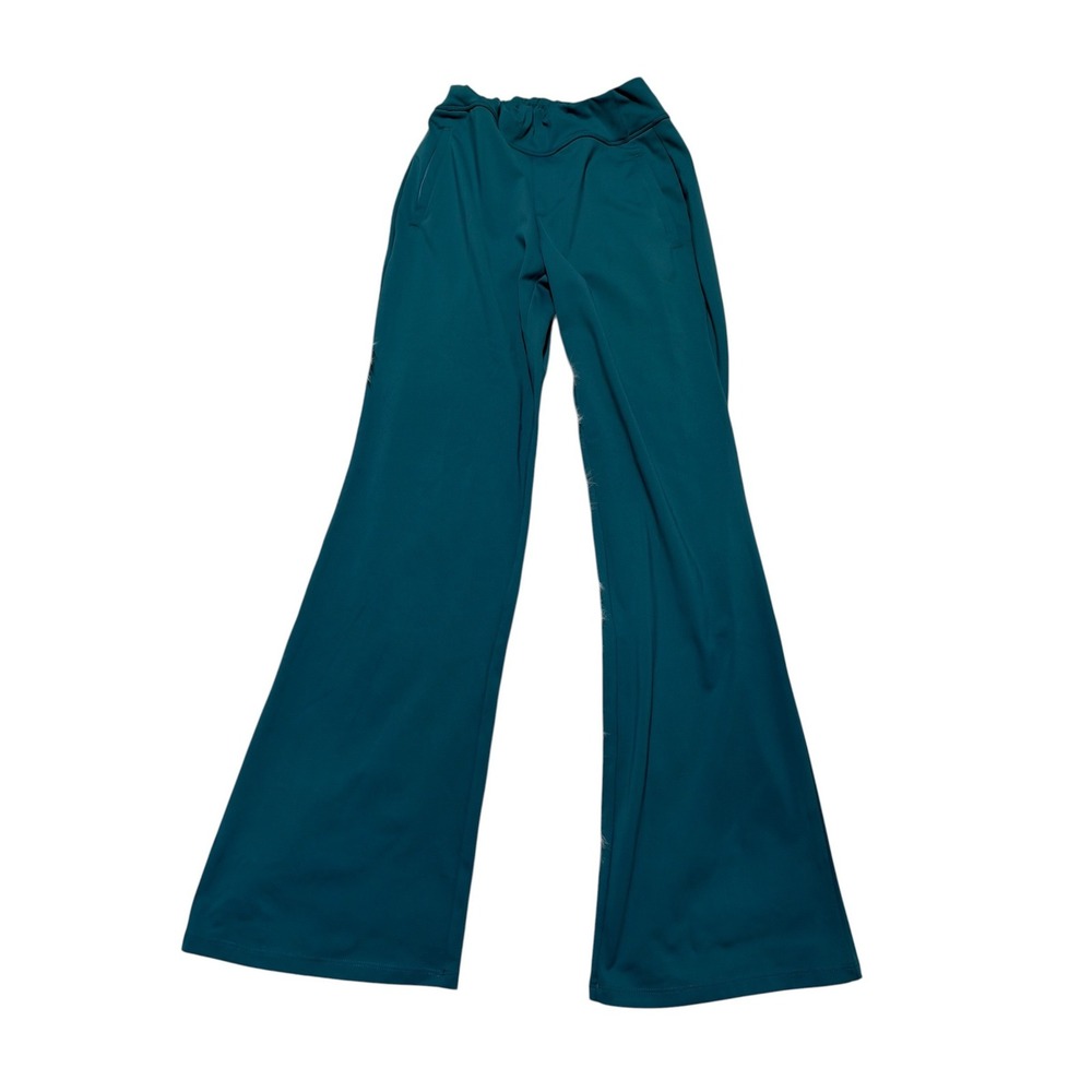 Halara Womens Sz XS Tall Pull On Wide Leg Pant Teal Blue Green High Rise 0270389
